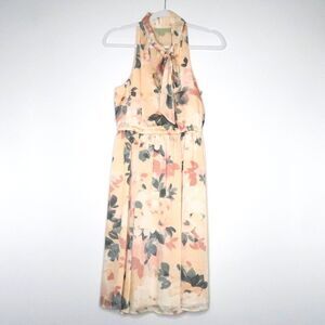 Ryegrass Womens Cocktail Dress Size‎ XS Pink Cream Floral Wedding Guest Vacation